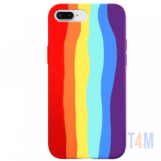 CAPA DE SILICONE ARCO-ÍRIS PARA  APPLE IPHONE 7/8 PLUS